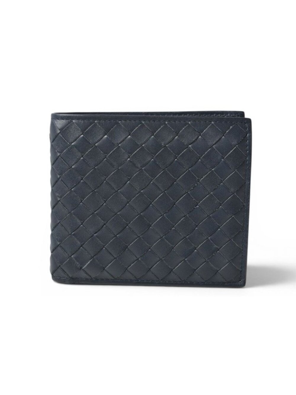 Bottega Veneta Wallet Bifold Fold Intrecciato Navy